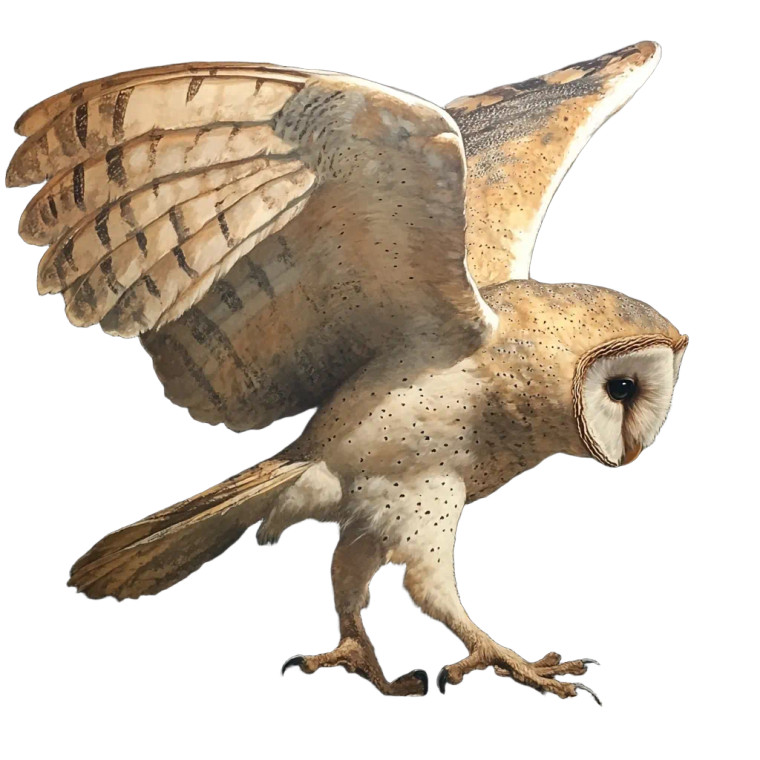 Barn Owl Display Vinyl Car Decal Sticker – Waterproof & UV-Resistant 8"