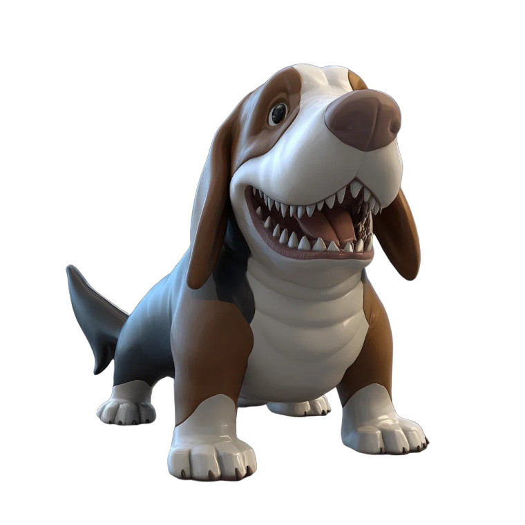 Basset Shark Hound Vinyl Car Decal Sticker – Waterproof & UV-Resistant 8"