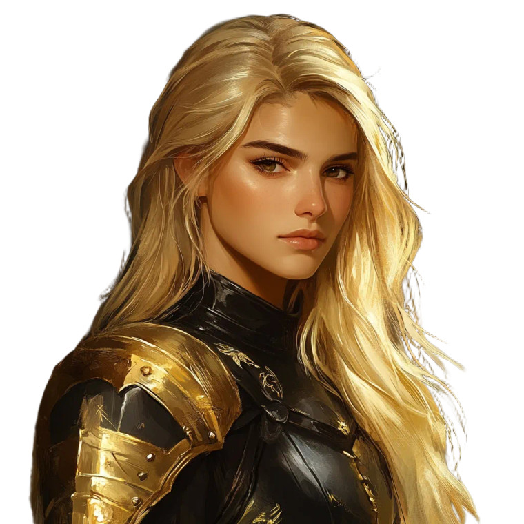 Blond Armored Warrior Vinyl Car Decal Sticker – Waterproof & UV-Resistant 8"