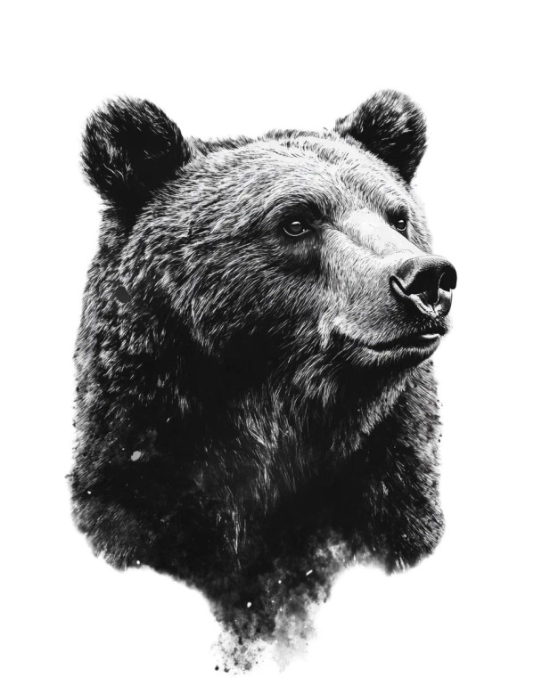 Bear Portrait V3 Vinyl Car Decal Sticker – Waterproof & UV-Resistant 8"