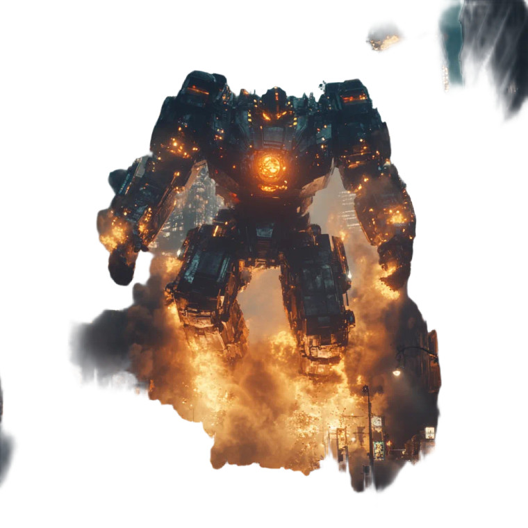 Giant Robot Destruction Vinyl Car Decal Sticker – Waterproof & UV-Resistant 8"