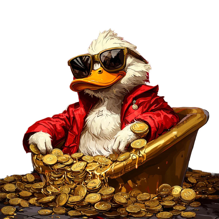 Wealthy Cartoon Duck Vinyl Car Decal Sticker – Waterproof & UV-Resistant 8"