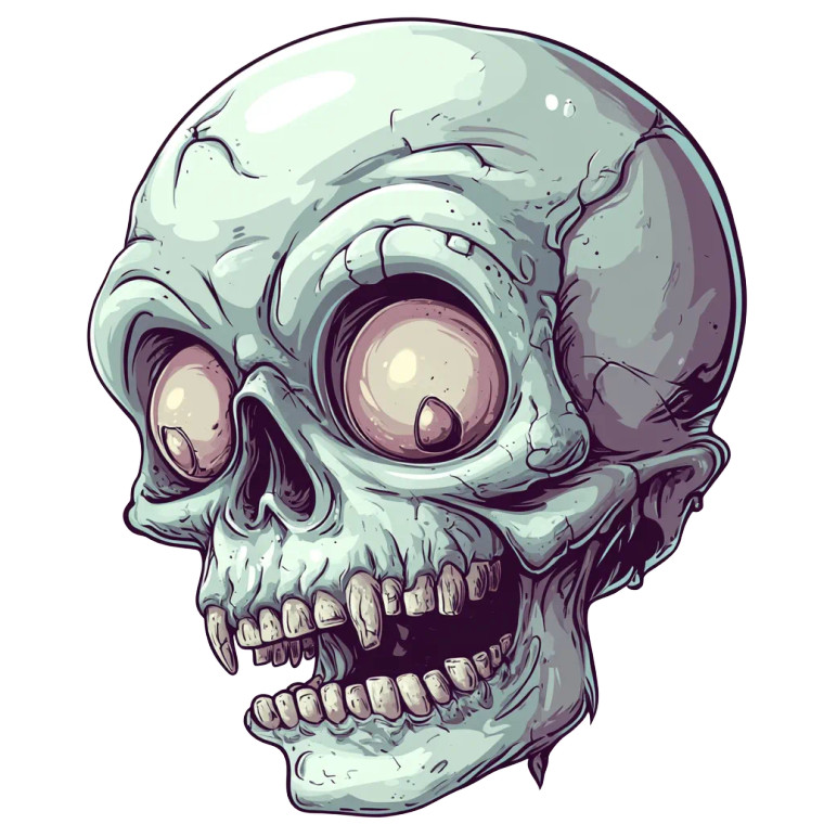 Scary Skeleton Head Vinyl Car Decal Sticker – Waterproof & UV-Resistant 8"