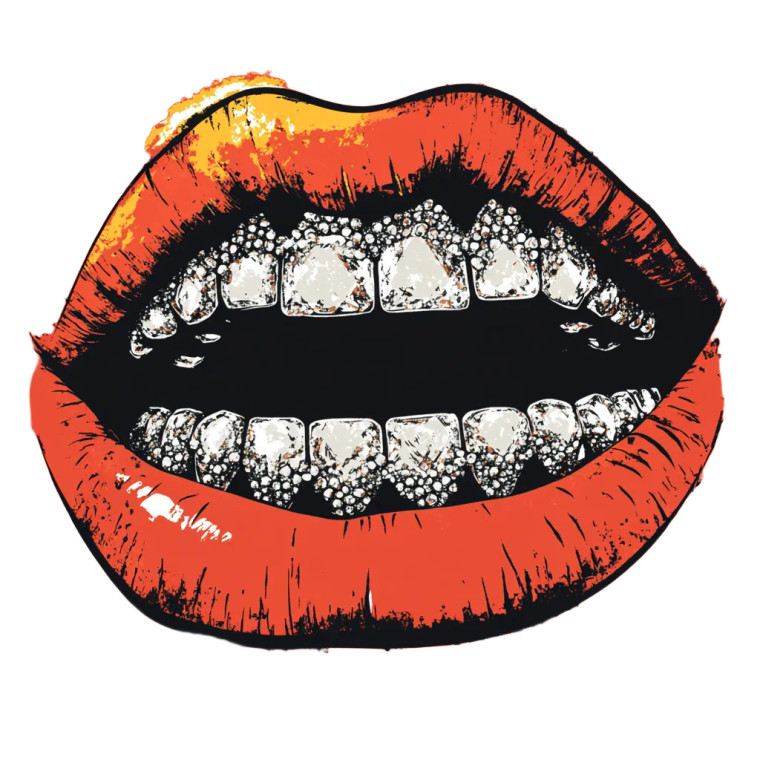 Diamond Grill Close-Up Vinyl Car Decal Sticker – Waterproof & UV-Resistant 8"