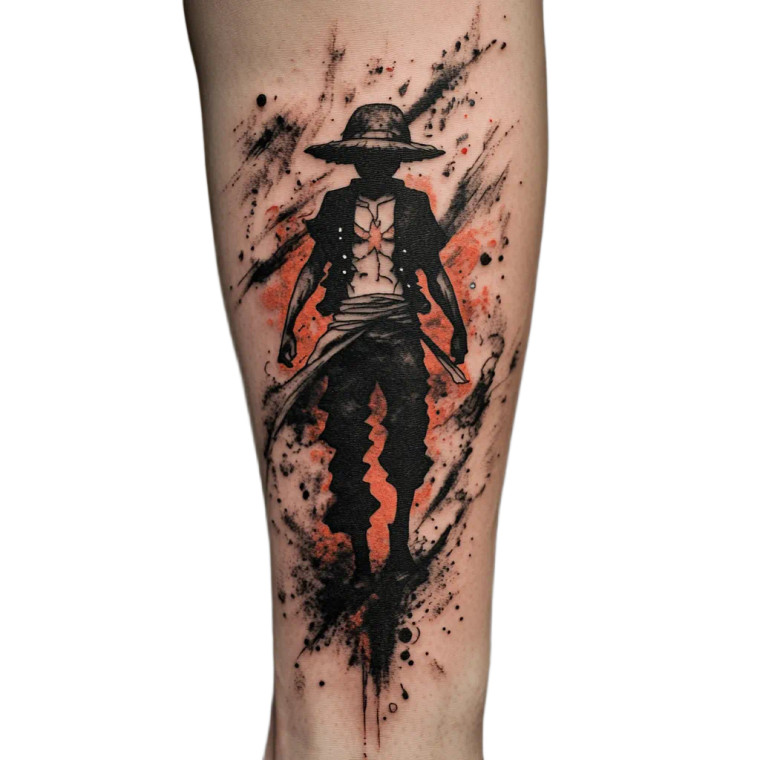 Realistic Luffy Tattoo Vinyl Car Decal Sticker – Waterproof & UV-Resistant 8"
