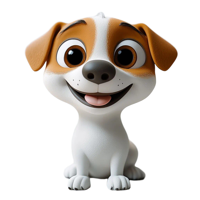 3D Rendered Dog Vinyl Car Decal Sticker – Waterproof & UV-Resistant 8"