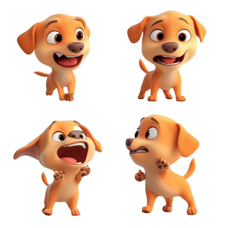 Pixar Style Dog V8 Vinyl Car Decal Sticker – Waterproof & UV-Resistant 8"