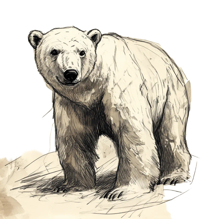 Polar Bear Sketch Vinyl Car Decal Sticker – Waterproof & UV-Resistant 8"