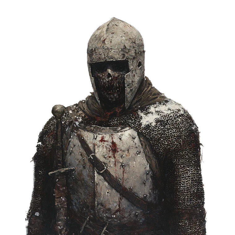 Zombified Medieval Soldier Vinyl Car Decal Sticker – Waterproof & UV-Resistant 8"