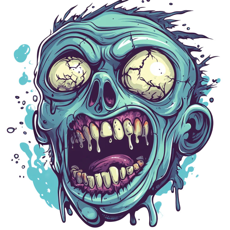 Laughing Zombie Emote Vinyl Car Decal Sticker – Waterproof & UV-Resistant 8"