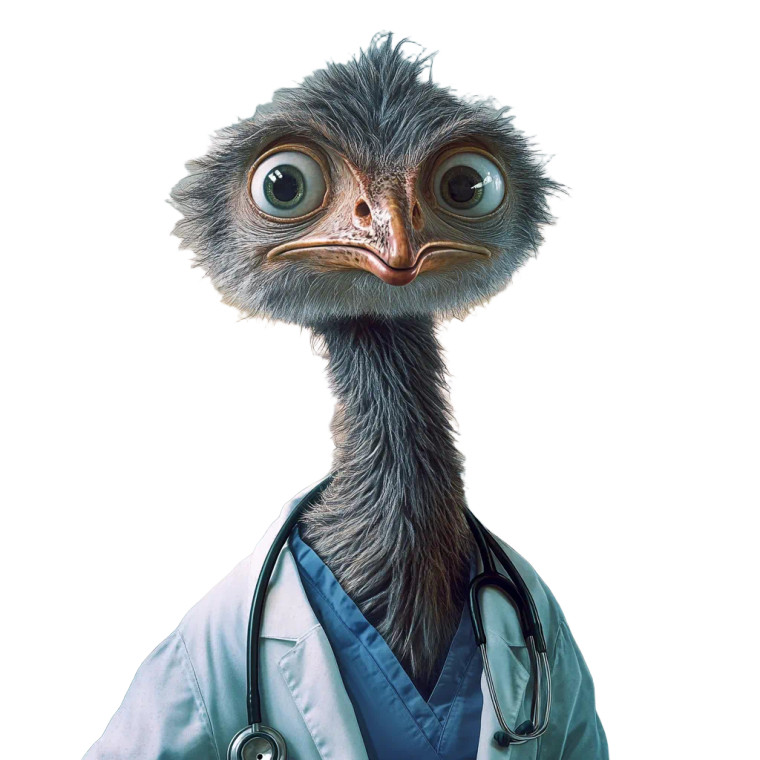 Emu Physician Portrait Vinyl Car Decal Sticker – Waterproof & UV-Resistant 8"