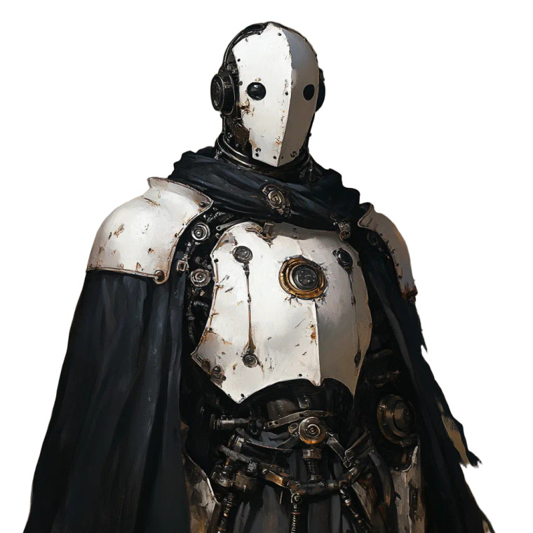 Steampunk White Robot Vinyl Car Decal Sticker – Waterproof & UV-Resistant 8"