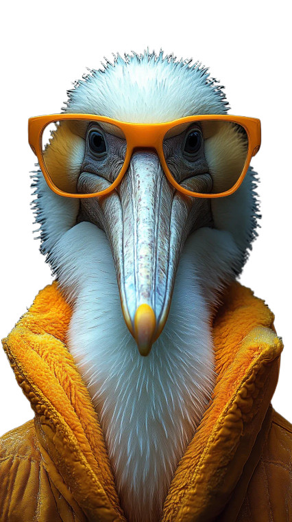 Elegant Pelican Glasses Vinyl Car Decal Sticker – Waterproof & UV-Resistant 8"