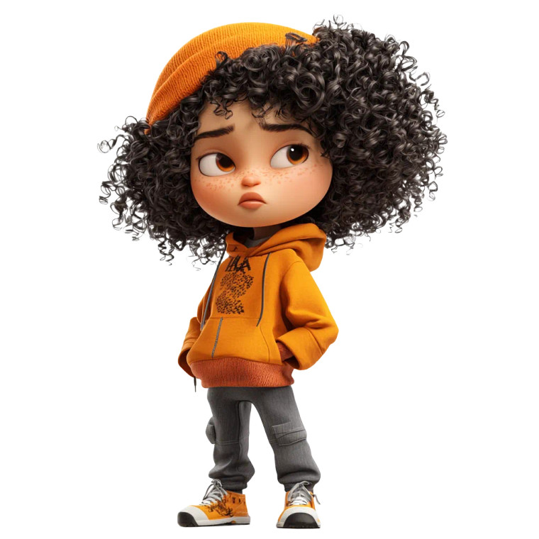 Curly Hair Beanie Vinyl Car Decal Sticker – Waterproof & UV-Resistant 8"