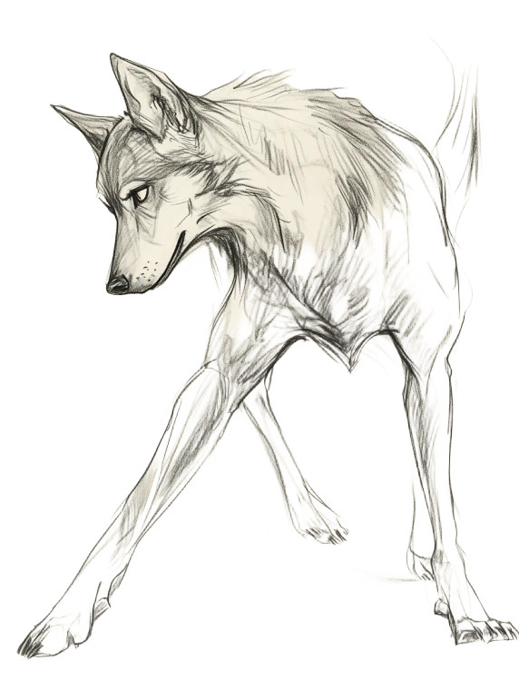 Bipedal Wolf Sketch Vinyl Car Decal Sticker – Waterproof & UV-Resistant 8"