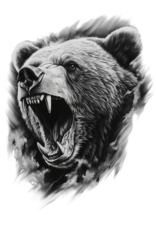 Grizzly Bear Tattoo V3 Vinyl Car Decal Sticker – Waterproof & UV-Resistant 8"