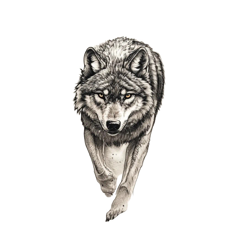 Wolf Hunting Tattoo Vinyl Car Decal Sticker – Waterproof & UV-Resistant 8"