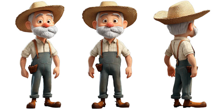 Farmer Character Concept Vinyl Car Decal Sticker – Waterproof & UV-Resistant 8"
