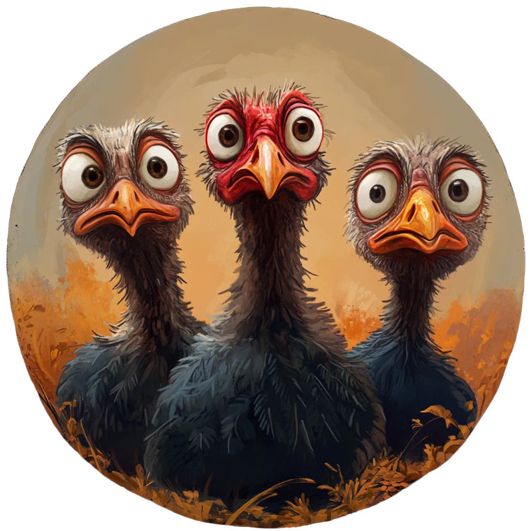 Annoyed Cartoon Turkeys Vinyl Car Decal Sticker – Waterproof & UV-Resistant 8"