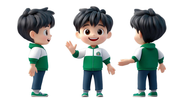 Cute Cartoon Boy V18 Vinyl Car Decal Sticker – Waterproof & UV-Resistant 8"
