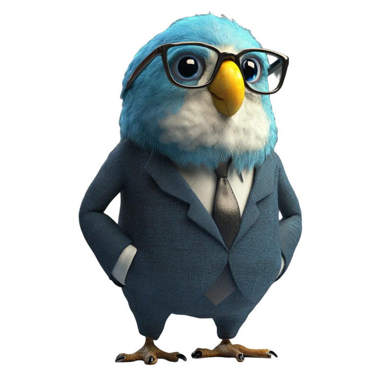 Blue Parakeet Professional Vinyl Car Decal Sticker – Waterproof & UV-Resistant 8"