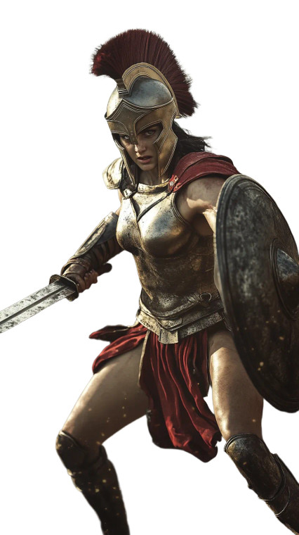 Spartan Warrior Woman V5 Vinyl Car Decal Sticker – Waterproof & UV-Resistant 8"