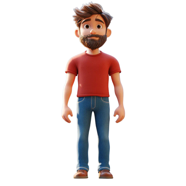 3D Father Character Vinyl Car Decal Sticker – Waterproof & UV-Resistant 8"