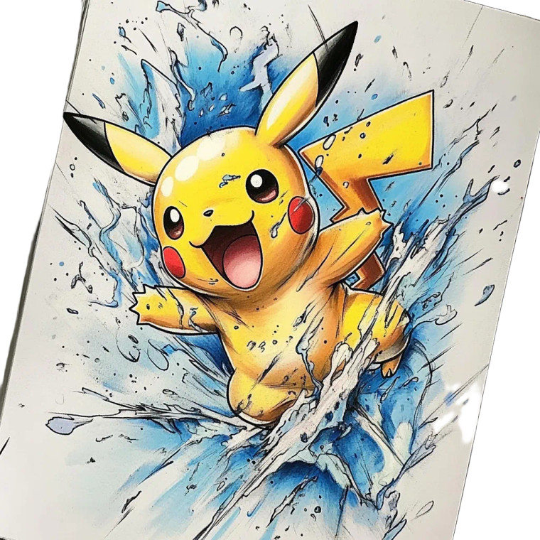 Charging Pikachu Tattoo Vinyl Car Decal Sticker – Waterproof & UV-Resistant 8"