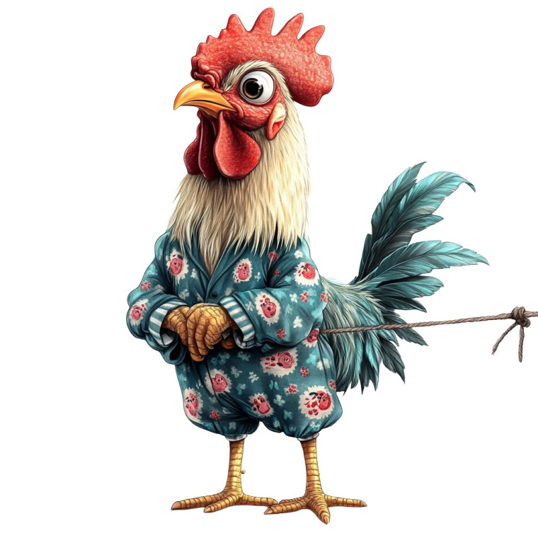 Cartoon Rooster Sticker Vinyl Car Decal Sticker – Waterproof & UV-Resistant 8"