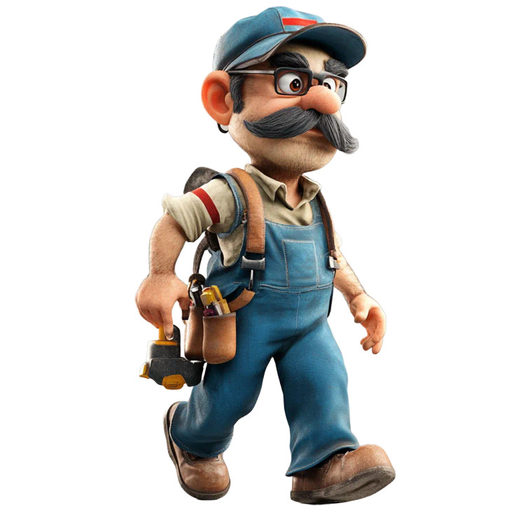 Walking Plumber Vinyl Car Decal Sticker – Waterproof & UV-Resistant 8"