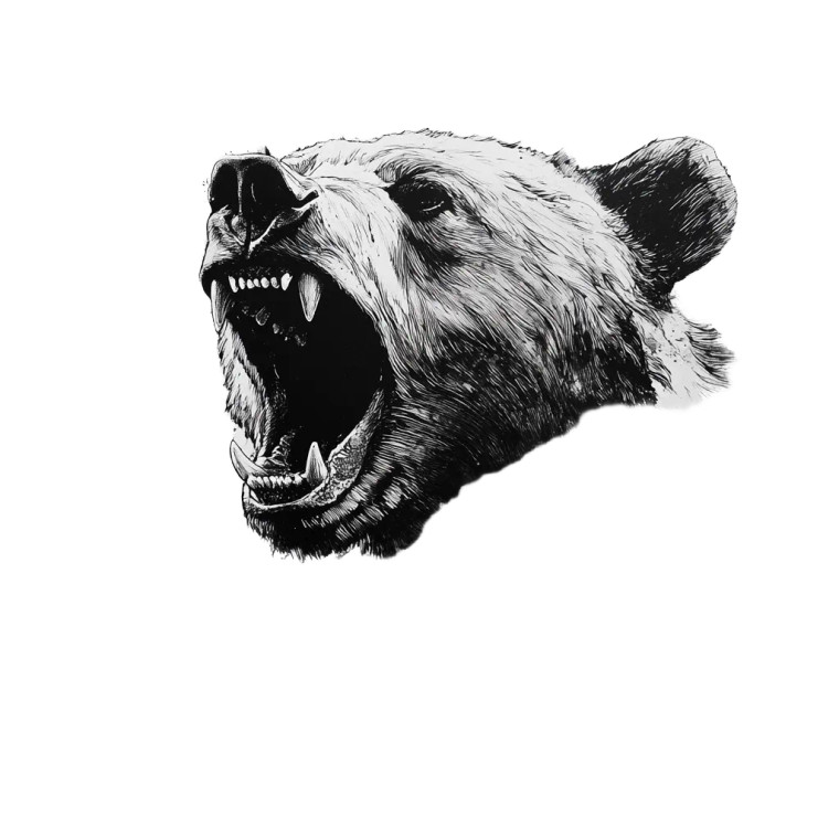 Roaring Bear Head V3 Vinyl Car Decal Sticker – Waterproof & UV-Resistant 8"