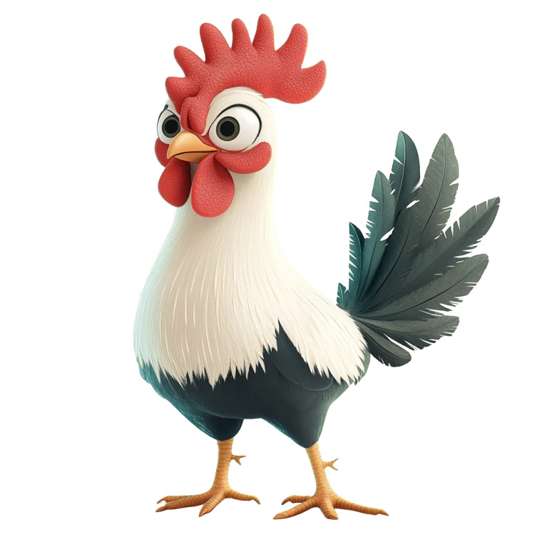 Cartoonish Rooster Vinyl Car Decal Sticker – Waterproof & UV-Resistant 8"