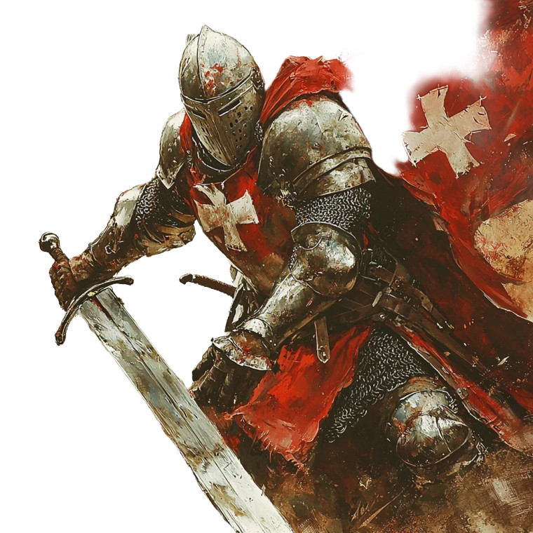 Red Templar Fighting Vinyl Car Decal Sticker – Waterproof & UV-Resistant 8"