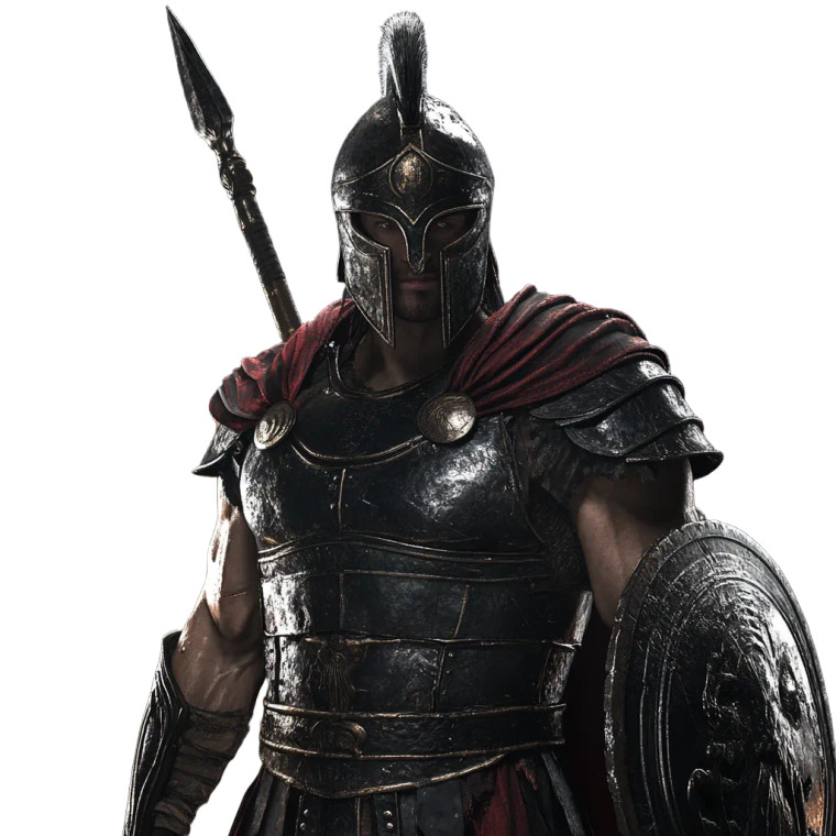 Shadow Spartan Warrior Vinyl Car Decal Sticker – Waterproof & UV-Resistant 8"