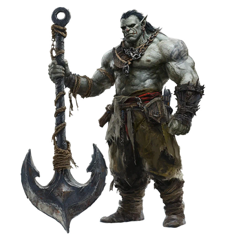 Half-Orc With Anchor Vinyl Car Decal Sticker – Waterproof & UV-Resistant 8"