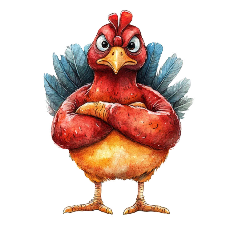 Cute Turkey Cartoon Vinyl Car Decal Sticker – Waterproof & UV-Resistant 8"