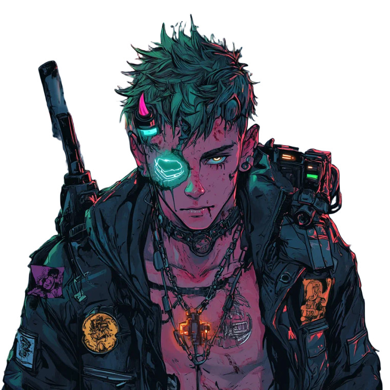 Cyberpunk Defiant Hero Vinyl Car Decal Sticker – Waterproof & UV-Resistant 8"