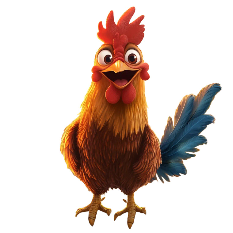 Happy Brown Rooster Vinyl Car Decal Sticker – Waterproof & UV-Resistant 8"