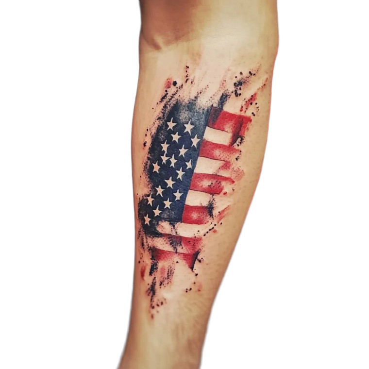 American Flag Tattoo Vinyl Car Decal Sticker – Waterproof & UV-Resistant 8"