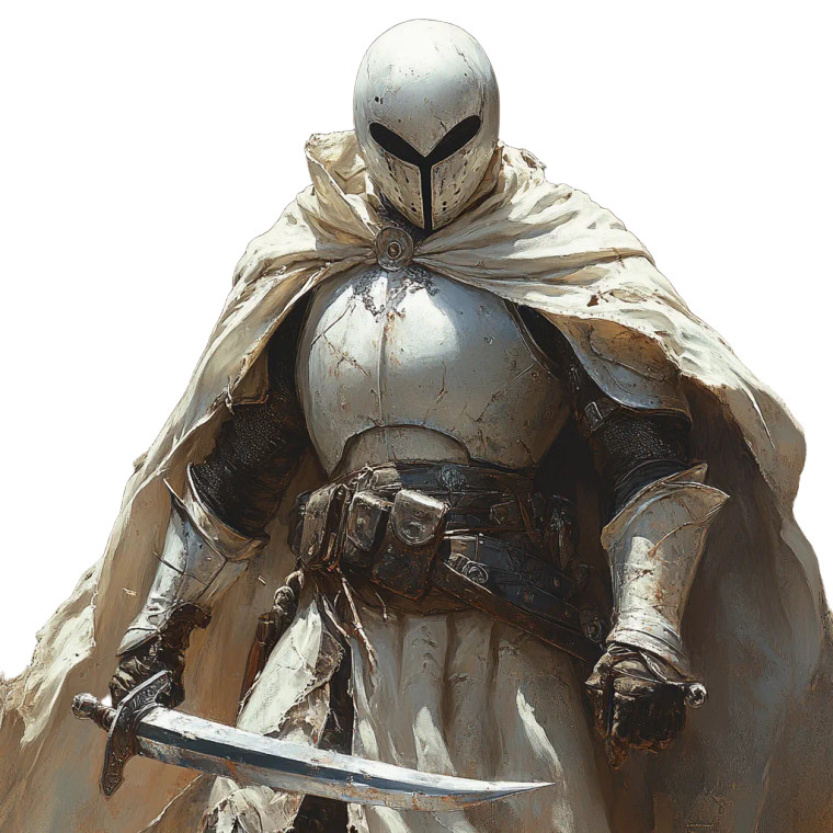 Fantasy Knight Pose Vinyl Car Decal Sticker – Waterproof & UV-Resistant 8"