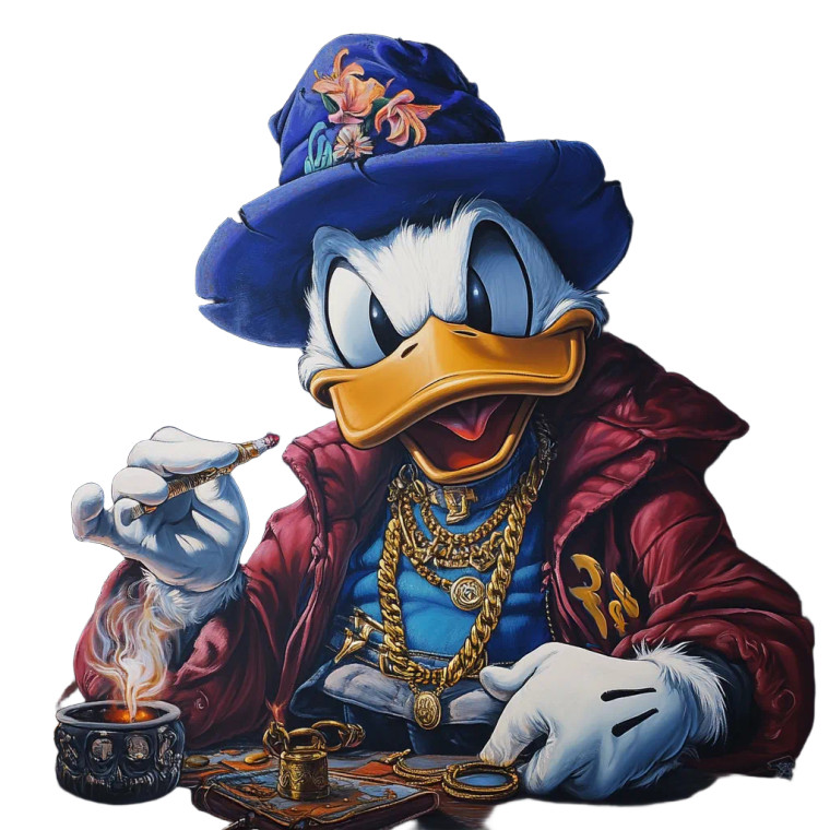 Pimp Donald Duck V2 Vinyl Car Decal Sticker – Waterproof & UV-Resistant 8"