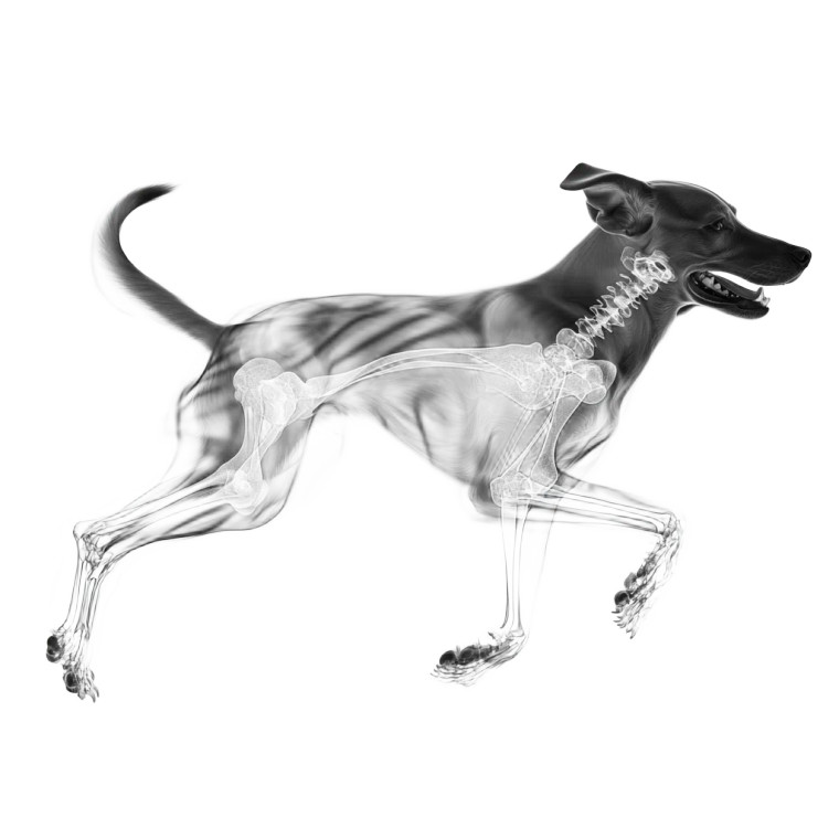 X-Ray Running Dog Vinyl Car Decal Sticker – Waterproof & UV-Resistant 8"