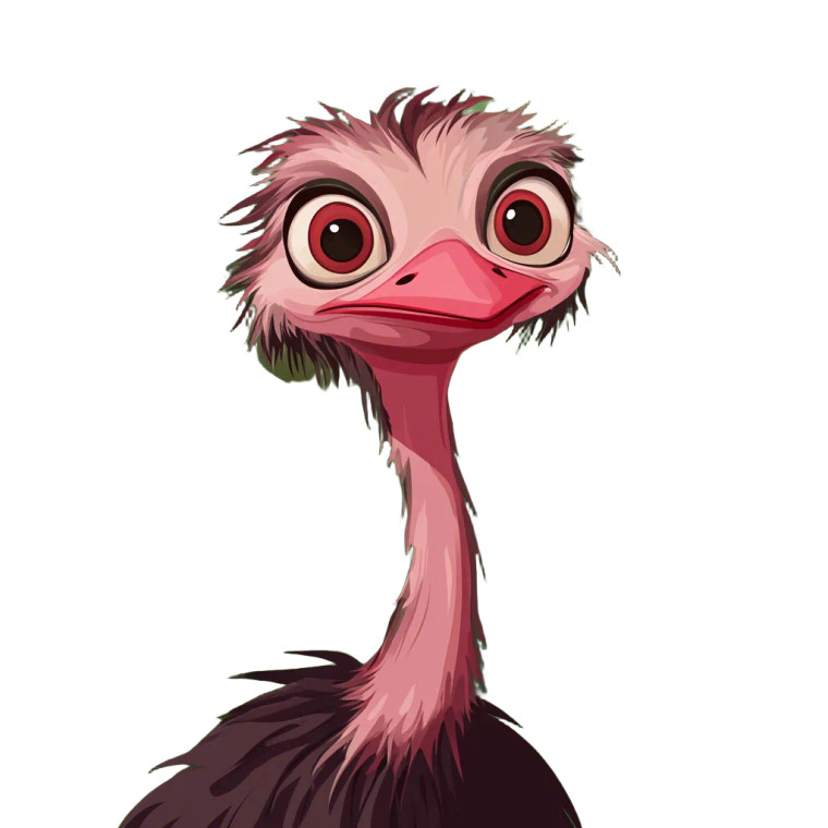 Colorful Cartoon Ostrich Vinyl Car Decal Sticker – Waterproof & UV-Resistant 8"