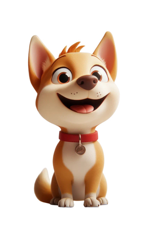 Cute Dog Character Vinyl Car Decal Sticker – Waterproof & UV-Resistant 8"