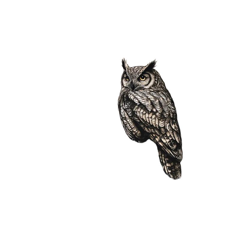 Moonlit Owl Tattoo Vinyl Car Decal Sticker – Waterproof & UV-Resistant 8"