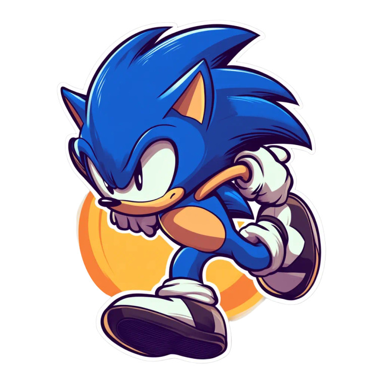 Sonic Stickers Vinyl Car Decal Sticker – Waterproof & UV-Resistant 8"