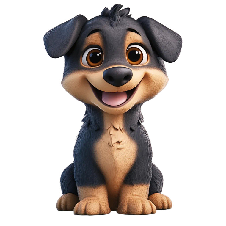 Cute 3D Puppy V2 Vinyl Car Decal Sticker – Waterproof & UV-Resistant 8"