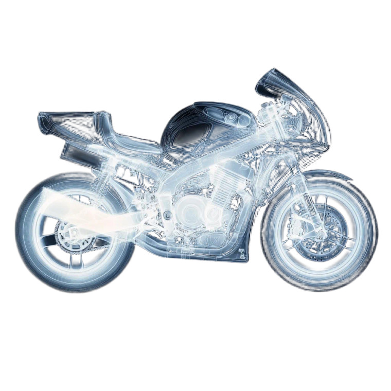 X-Ray Motorcycle Vinyl Car Decal Sticker – Waterproof & UV-Resistant 8"