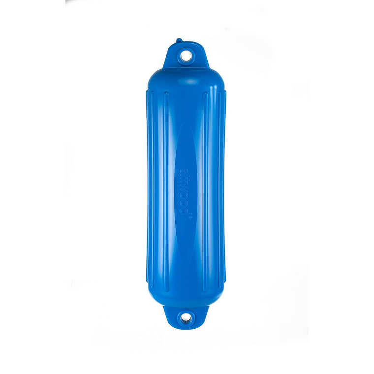 Attwood Marine Boat Fender | Ribbed 6x24 SoftSide Cylindrical Blue | USA-Made, Lifetime Guarantee