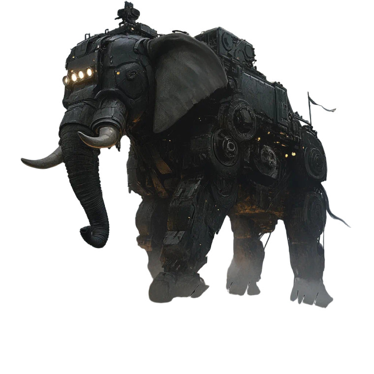 War Elephant Robot Vinyl Car Decal Sticker – Waterproof & UV-Resistant 8"